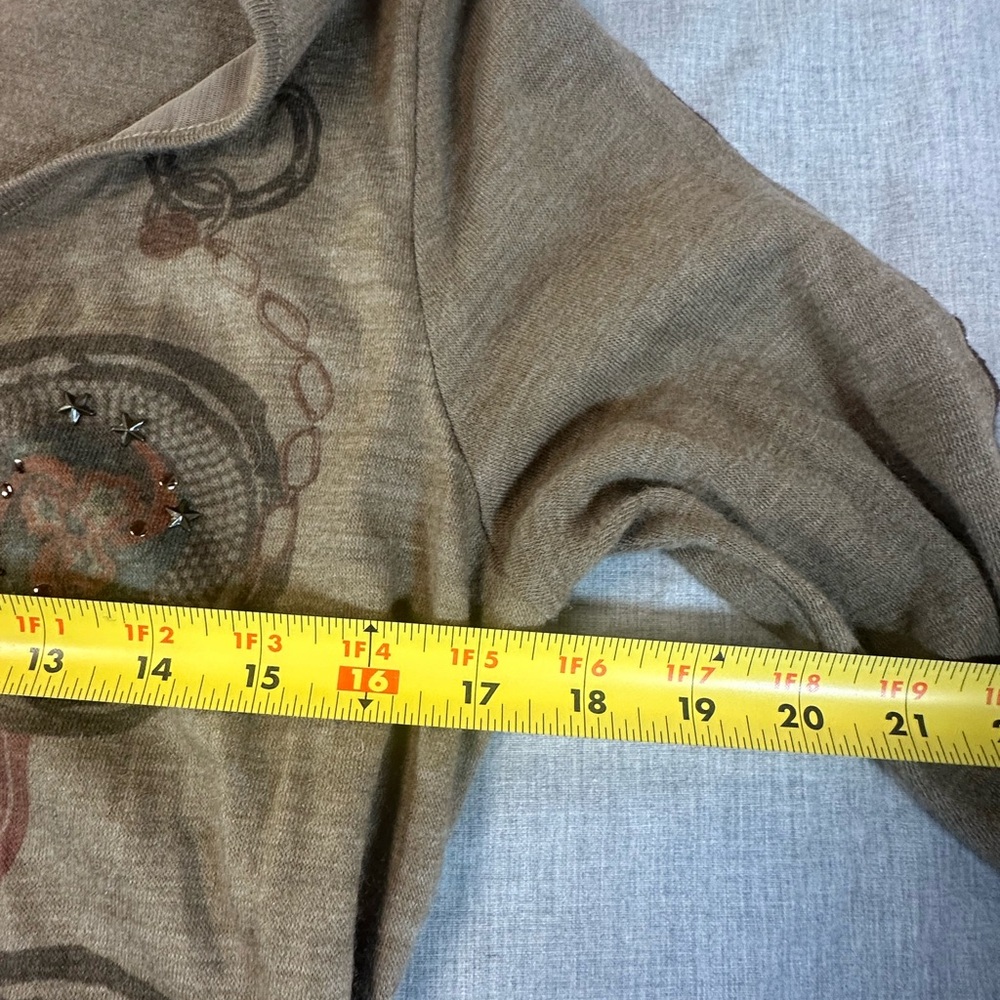 Jack and Jinger Brown and Cream Long Sleeve Boho/Artsy Dress - Picture 8 of 12